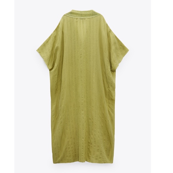 Zara Green Embroidered Tunic Dress NWT - Picture 8 of 13